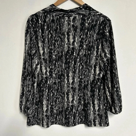 Alfani Women’s XL Popover Top V Neck Stretch 3/4 Sleeve Business Casual Slinky - Picture 6 of 11